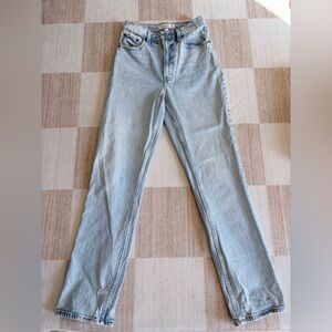 Abercrombie & Fitch Light Acid Wash 90’s Straight Leg Jeans - Curve Love